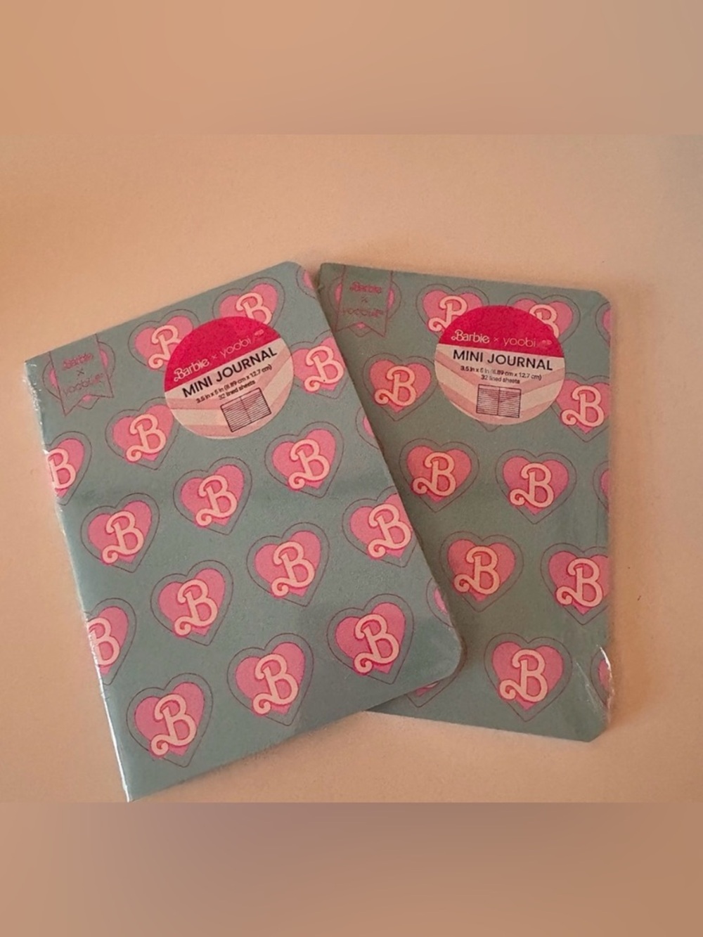 Yoobi Barbie Set of 2 Mini Journal Notebooks Pink and Blue Gift Bundle NWT